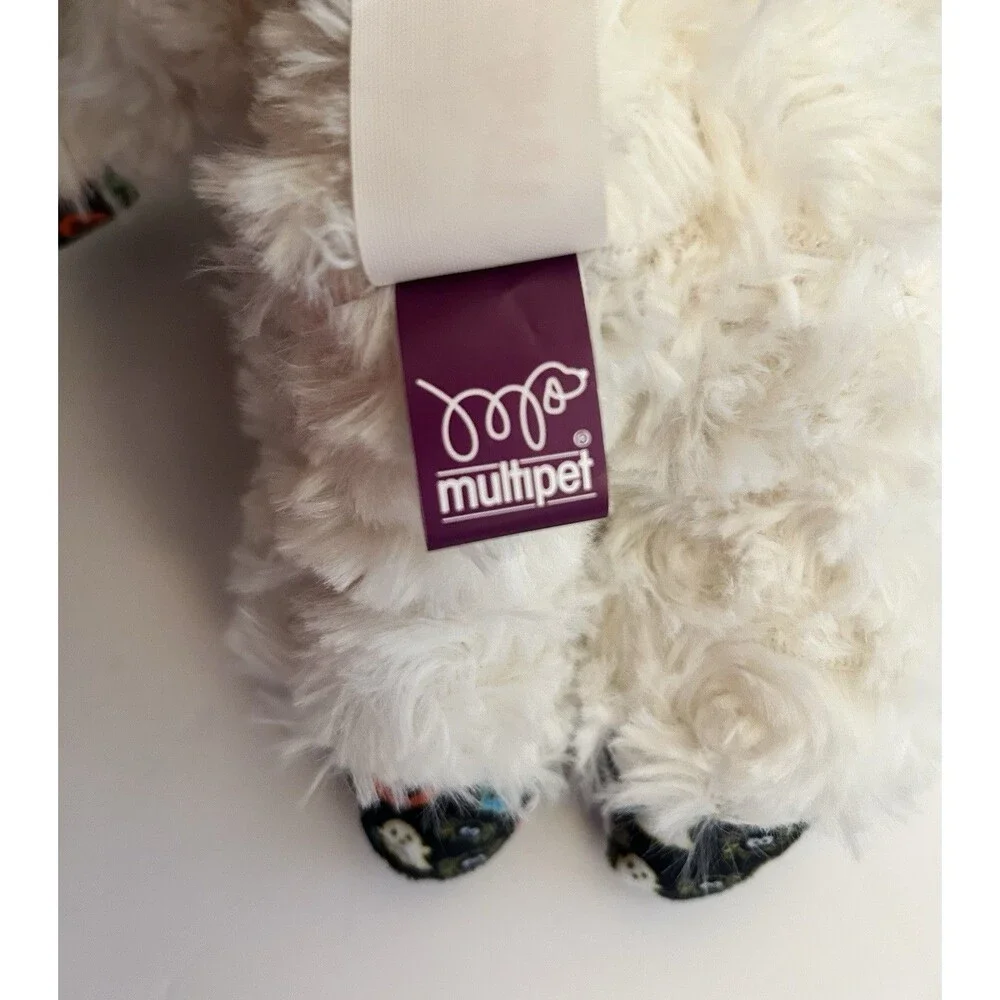 Multipet Lamb Chop Halloween Witch Purple Hat Squeaker Squeaky Plush Dog Toy 10